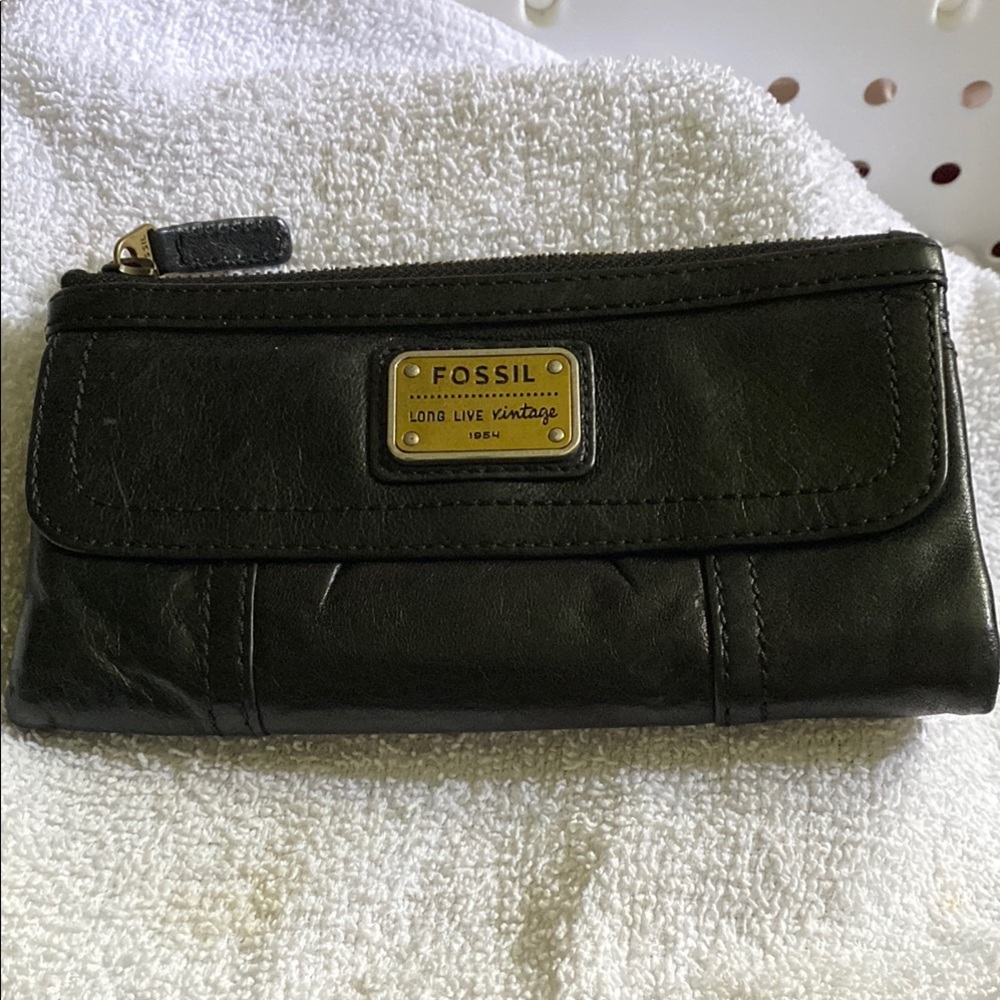 Fossil Vintage Black Leather Wallet